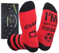 Himozoo 'Shhh! I'm Watching Football' Socks, Do Not Disturb Novelty Funny Socks Gifts for Men Women Football Lovers Who Have Everything, Gift Box Pack
