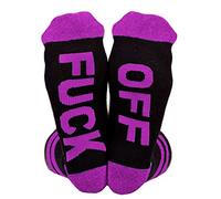 Himozoo Unisex FUCK OFF Socks, Funny Casual Cotton Ribbed Knit Half Crew Socks Novelty Gifts for Women Men