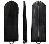 HIMRY® [5x] Breathable Garment Clothes Cover Bag 60" Long with Zip, with two pockets, for Dresses, evening dresses, dresses, suits, coats, jackets, trousers and longer clothes, KXB107 black-5x