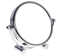 HIMRY Free Standing Small Platform Shaving/Make Up Mirror, 5 Inch 5x Magnification, Two-Sided Swivel Chrome Finish Cosmetic Stand Table Mirror for Home and Travel, KXD3104-5x