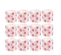 Himscev 12pcs Self-Adhesive Elastic Bandage for Dogs and Cats - Non-Woven Cohesive Leg Cover Protector, Ideal for Pet Wound Care(White Heart)
