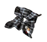 Himscev 2/3pc Stylish Patterned Square Scarf & Headband Set - Versatile Meatball-Shaped Headband Accessory(Color1)