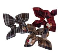 Himscev 2/3pc Stylish Patterned Square Scarf & Headband Set - Versatile Meatball-Shaped Headband Accessory(3pcs)