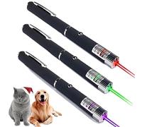 Himscev 2pcs Multi Color Cat Training Pen Long Range Clicker Toy with Bright Dot Pointer for Kitten Exercise(Green)