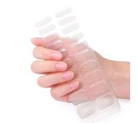 Himscev 40 Tips Transparent Semi-Cured Gel Nail Strips - 2 Pack Clear Extension Gel Polish for Long-Lasting Manicure