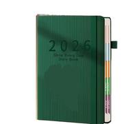 Himscev A5 Self-Discipline Calendar Diary - Time Management Planner with Strap for 365 Days of Efficiency(Green)