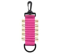 Himscev Golf Hang Gloves Magic Tape Double Sided Golf Tee Holder Clip Outdoor Portable Hanging Can Be Hung On The Ball Bag Or Pants(Rose red)