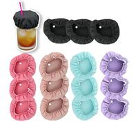 Himtop 15pcs Drink Covers Anti Spike,Reusable & Washable Drink Cover with a Straw Hole,for Girls Ladies Party Club,5clors