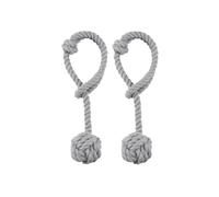 Himtop A Pair of Curtain Rope Tiebacks Hand Knitting Curtain Tie Back with Ball for Home Decoration (2PCS Grey)