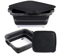 HiMummy 2-Pack Collapsible 3-in-1 BBQ Prep Tub with Locking Lid | Folding Cutting Board, Marinating & Washing Container, Locking Lid for Easy Storage - Kitchen & BBQ Must-Have