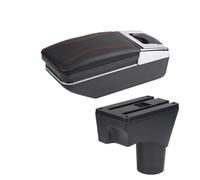 Himwqfuh Car Armrest Box For Nissan For March For Micra K13 2010-2023 Armrest Box Car Arm Storage Retrofit Parts Accessories(A red line NO USB)