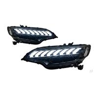 Himwqfuh Car HeadLight Assembly For Fit 2014-2020 For Jazz Car Head Lamp LED Headlight DRL Red Evil Eye Hid Bi Xenon Auto Accessories Front Light Assembly