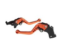 Himwqfuh for Vespa 50-125 PV ET3 PK S XL Adjustable Motorcycle Brake Clutch Lever Aluminum CNC Front Rear Drum Brake Levers Brake Clutch Master Cylinder(Short Orange)
