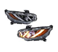 Himwqfuh Front Light Assembly Assy For Civic 2016-2021 10th Gen FK Sedan Hatchback Type-R Start-up Animation Sequential Signal Unpainted LED Headlights