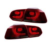 Himwqfuh Front Light Assembly Assy For VW For Golf6 Mk6 R20 2008-2013 Flowing Water Flicker Turning Signal Light Taillight 1 Pair Car Tail Assembly(Type A Red Smoker)
