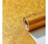 HimYKEA Modern Simple Thick Waterproof Gold Foil Wallpaper Hotel KTV Bars TV Backdrop Non-Pasted Wallpaper Roll Gold Colour 0.53m*9.25m=4.903㎡