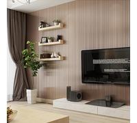 HimYKEA Simple Style 3D Flocking Embossed Textured Lines Curve Non-Woven Non-Pasted Home Decoration Wallpaper Roll Brown 1.73'W x 31.2'L