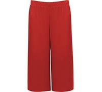 Hina Fashion Culottes da Donna a gamba Larga lunghezza ¾ Pantaloni da Donna elasticizzati in vita estiva Palazzo Pantaloni Casual vestibilità Red