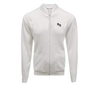Hina Fashion Mens Long Sleeve Bowling Knitted Zipper Jumper Adults Sports Wear Golf Sweater Bowl Jumper Top White X-Large