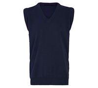 Hina Fashion Mens Sleeveless V Neck Knitted Jumper Slipover Sweater Adults Winter Wear Office Casual Vest Top Navy Medium