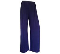 HINA FASHION Plus Size Womens Plain Palazzo Wide Leg Flared Ladies Trousers Pant