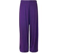 HINA FASHION Plus Size Womens Plain Palazzo Wide Leg Flared Ladies Trousers Pant
