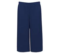 Hina Fashion Womens ¾ Length Wide Leg Culottes Ladies Elasticated Waist Palazzo Summer Casual Pants Loose Fit Trousers Navy 4XL UK 28-30