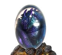HINAA Crystal Resin Dragon Egg Ornament, Handmade Sculpture Lifelike Dragon Egg Dinosaur Toys Souvenirs Outdoor Garden And Indoor Desktop Ornaments For Halloween,