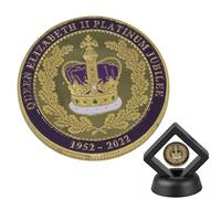 HINAA Queen Elizabeth Platinum Jubilee Memorial Coin | 1952-2022 Queen Of England Collection London Souvenirs Coin | Uncirculated Coin In Of Her Majesty Of The United Kingdom, Home Decor