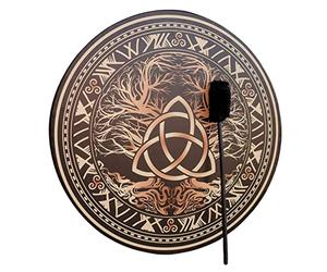 HINAA Shaman Drum Handmade Shamanic Drum, Sacred Celtic Drum With Drumstick, Symbol Of The Siberian Drum Spirit Music, Sound Healing Tool