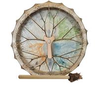 HINAA Shamanic Drum - Handmade Siberian Drum With Drumstick, Sound Healing Tool