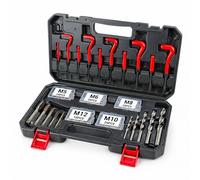 HiNADA 131-piece Thread Repair Kit, Thread Repair Set with M5, M6, M8, M10, and M12 Inserts and Sleeves, Helicoil Set, Thread Repair Tools, Drills, and Sleeves
