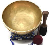 HINAL CRAFT The Heart and High Heart Chakra F Note Auntic Hand Hammered Tibetan Meditation Singing Bowl 8 Inches - Yoga Old Bowl By Singing Nepal