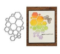 hinana Hexagon Lattice Frame Metal Die Cuts,Hexagon Hollow Background Cutting Dies Cut Stencils for DIY Scrapbooking Photo Decorative Embossing Paper Dies for Scrapbooking Card Making