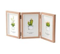 Hinapan Folding Picture Frame, 10 x 15 cm, Triple Photo Frame, Multiple Collage Frame for Table Stand, Ideal as a Gift for Family, Wedding and Office Decoration