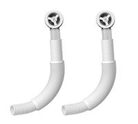 Hinata 2Pcs Overflow Pipes Wash Basin Overflow Head Sink Overflow Head Overflow Pipe with 250mm Overflow Tube for Sink (Round)