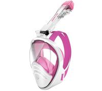 HINATAA 180°Full Face Snorkel Mask,Double Floating Ball Design Anti-Leak Free Breathing,Full Dry Anti Fog Breathing System Snorkeling Mask,Professional Snorkeling Set (Pink, L/XL)