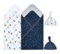 HINATAA 2 Pack Multifunction Baby Swaddle Wrap, Breathable Soft Premium Cotton Baby Swaddling Sack for Kids Aged 0-2 Months - 36.2 x36.2 in (starry sky)