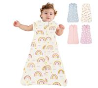 HINATAA Baby Sleep Sack, Baby Sleeping Bag 0.5 Tog, 100% Cotton Summer Sleeping Bag Lightweight Infant Sleeping Bag Unisex Toddler Newborn Infant Wearable Blanket 0-18 Months (Rainbow, 6-12 months)