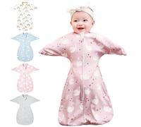 HINATAA Baby Swaddle Sack, Swaddle Transitional Bag, Newborn Boy or Girl Adjustable Sleep Sack Breathable Soft 100% Cotton Suit for Kids Aged 0-3/3-6 Months (Swan, 0-3 Months)