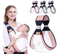 HINATAA Breathable Baby Sling, Adjustable Baby Carrier, Baby Carrier Wrap, Quick Dry, Thick Shoulder Straps for 0-36 Months Baby (Pink b)