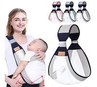 HINATAA Breathable Baby Sling, Adjustable Baby Carrier, Baby Carrier Wrap, Quick Dry, Thick Shoulder Straps for 0-36 Months Baby (Grey b)