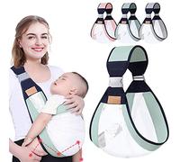 HINATAA Breathable Baby Sling, Adjustable Baby Carrier, Baby Carrier Wrap, Quick Dry, Thick Shoulder Straps for 0-36 Months Baby (Green b)