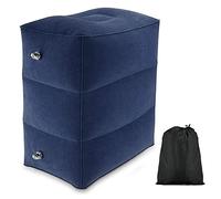 HINATAA Inflatable Foot Rest Pillow, Multi-Function Adjustable Height Travel Pillow, Portable 3-Layer Pillow for Kids and Adults (Blue)