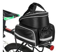 HINATAA Rear Rack Pannier Bag, 10-25 L Scalable Capacity, Waterproof With Shoulder Strap, for Bike Rear Seat, Road Bike MTB, Travel and Picnic (Black)