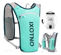 HINATAA Running Hydration Vest Backpack, 5L Lightweight Running Vest Backpack, Adjustable Chest Straps Running Hydration Vest, with Water Bladder Bag or Soft Flask (Green With 1.5L Water Bladder Bag)