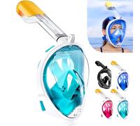 HINATAA Snorkel Mask 180°Full Face, Diving Mask Free Breathing Design Anti-Fogging and Anti-Leak Technology with Adjustable Head Straps for Adult Youth Kids (S/M, Green)