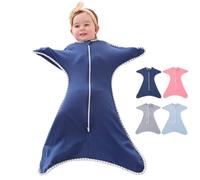 HINATAA Swaddle Wrap for Baby, Newborns Baby Swaddle Sack, Baby Swaddle Blankets Breathable Soft Premium Cotton for Kids Aged 0-3/3-6 Months (Navy blue, 0-3 months)
