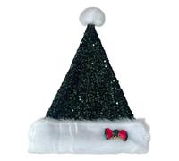 HINAYOSAN Christmas Santa Hat Decorative Sequins Cap Festival Holiday Party Dress Up Unisex Costume For All Age Santa New Year Festive Party