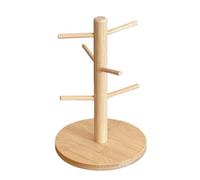 HINAYOSAN Compact Bamboos Mug Display Stand Featuring 6 Rotating Hooks Holder for Optimizing Small Kitchen Space Utilization Wurst Holder for Kitchen